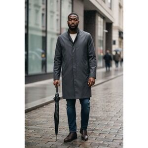 Hugo Boss Waterproof Car Coat  Minimalist Rain Jacket‎ Removable Wool Liner XL